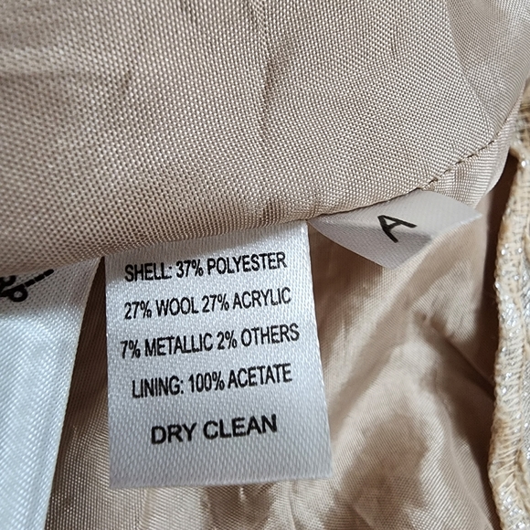 Ann Taylor Loft Petites wool blend champagne silver lined mini skirt 12P - Picture 7 of 10